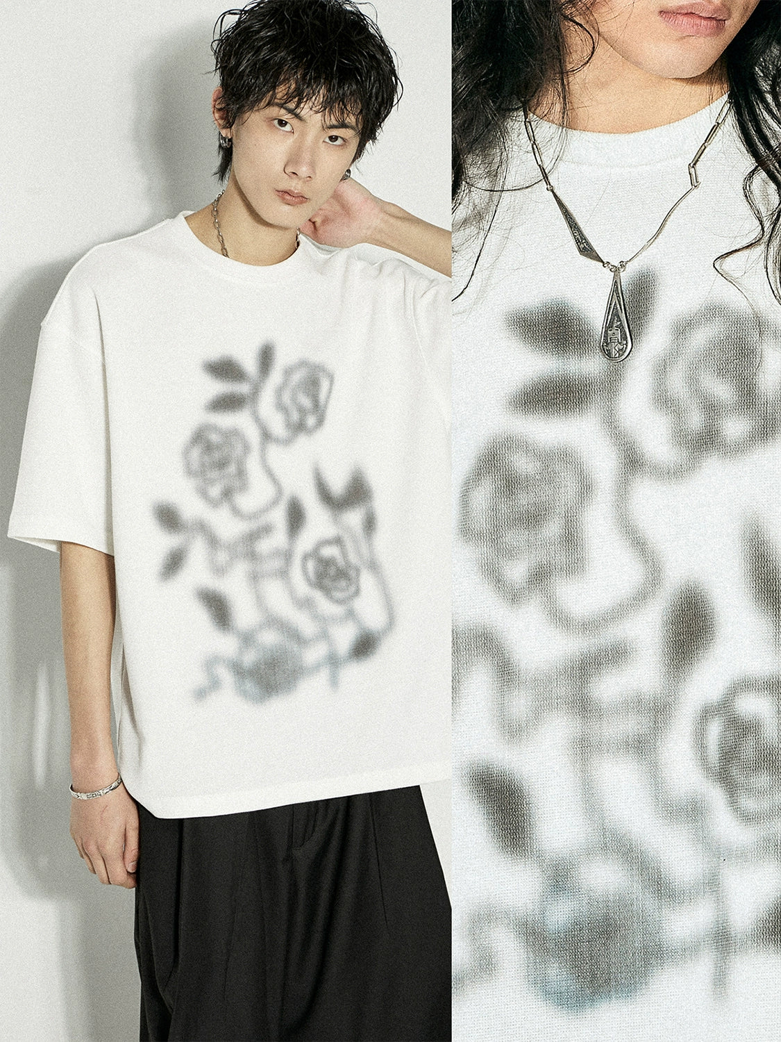 PHYS Rose Print Loose Tee