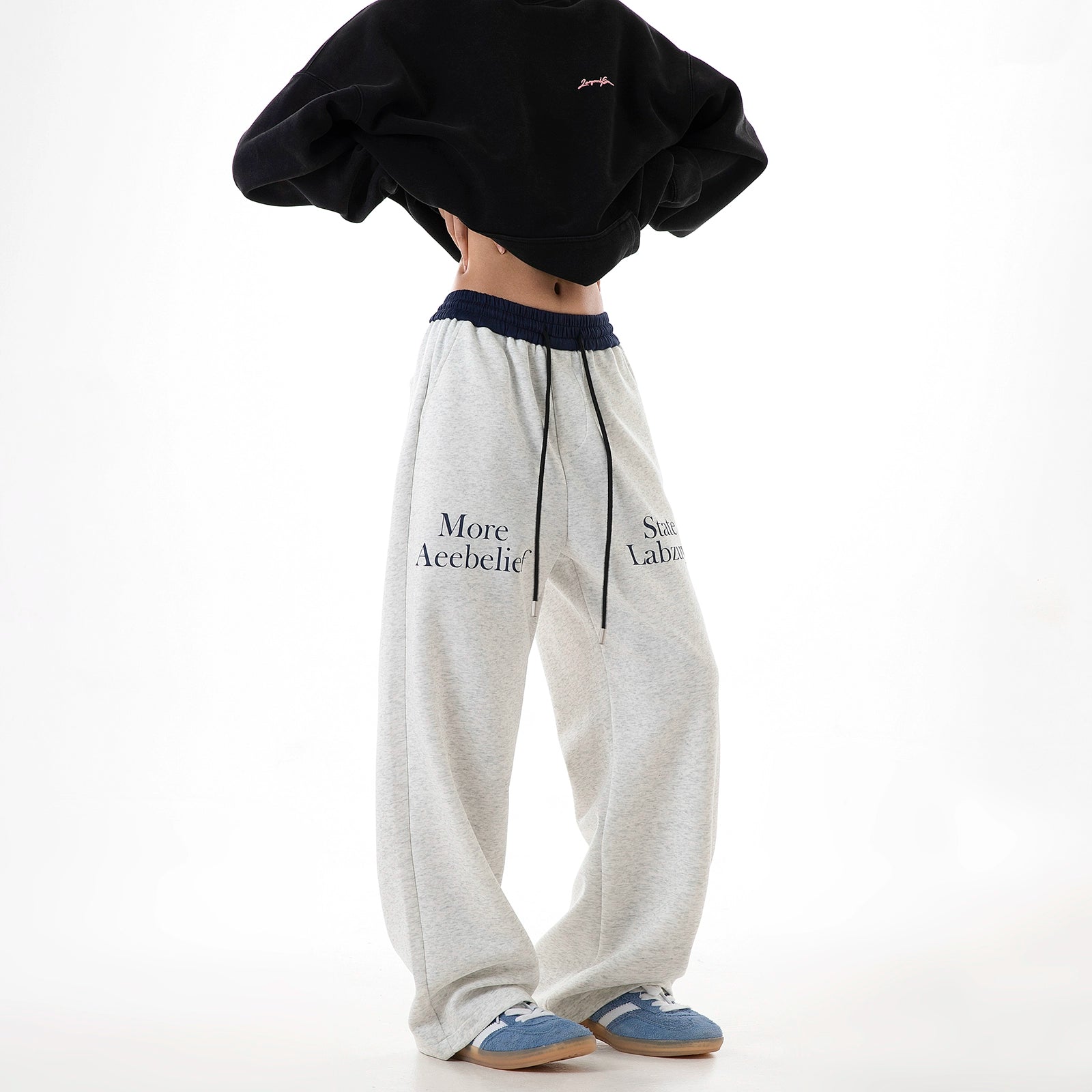 ICH MODE Vintage Straight Wide Leg Casual Pants