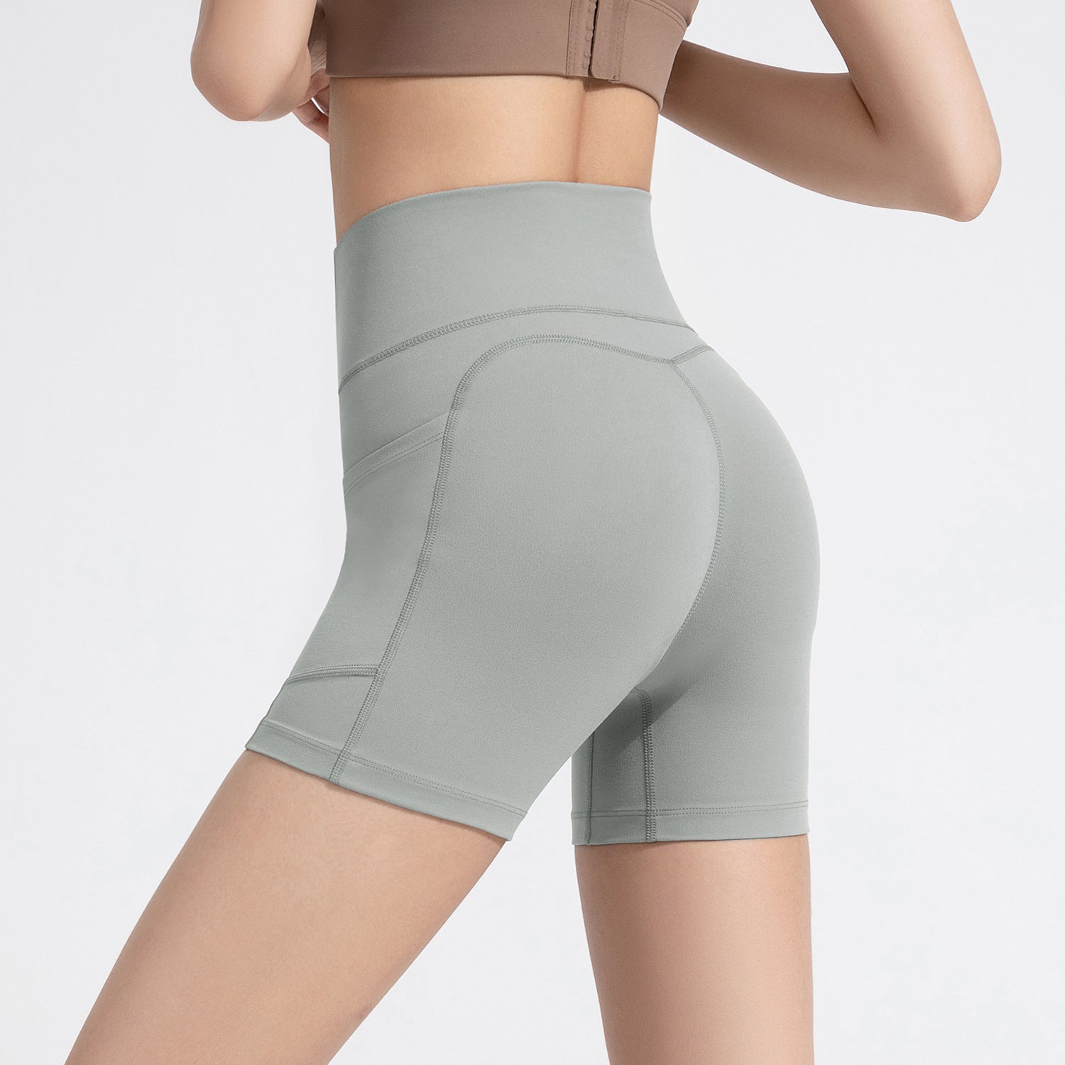 Athena Lulu High Waist Hips Abdomen Nude Fitness Shorts