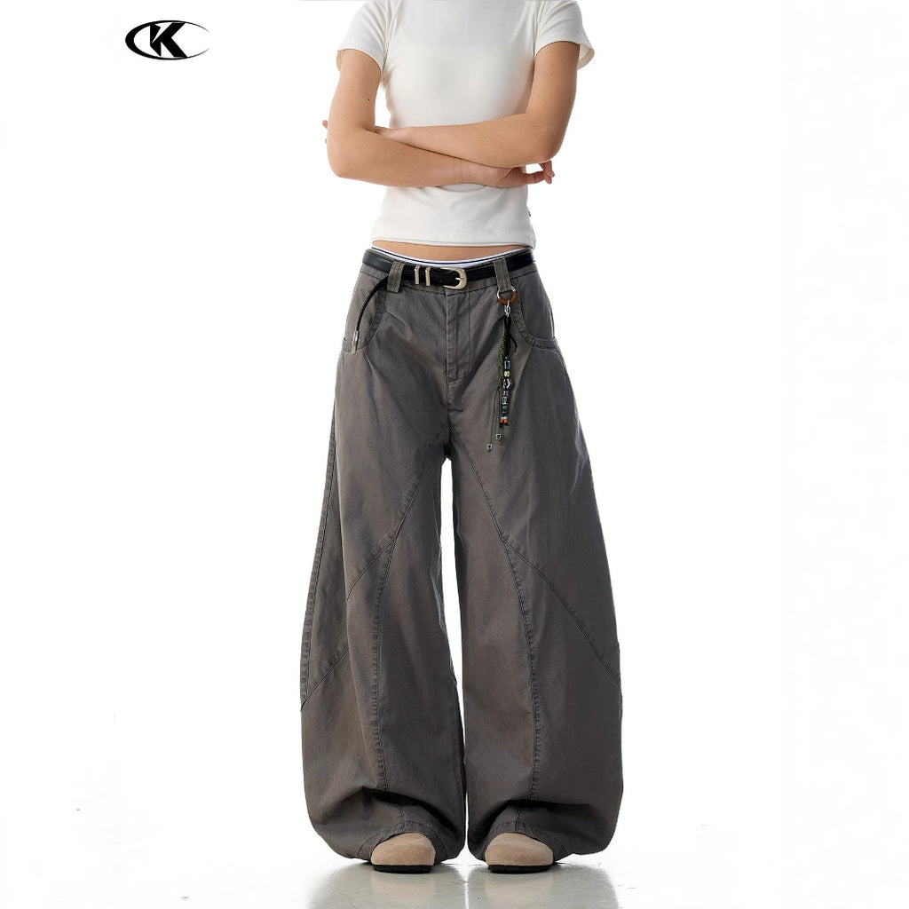 11KN Retro Scimitar Wide-leg Cargo Pants