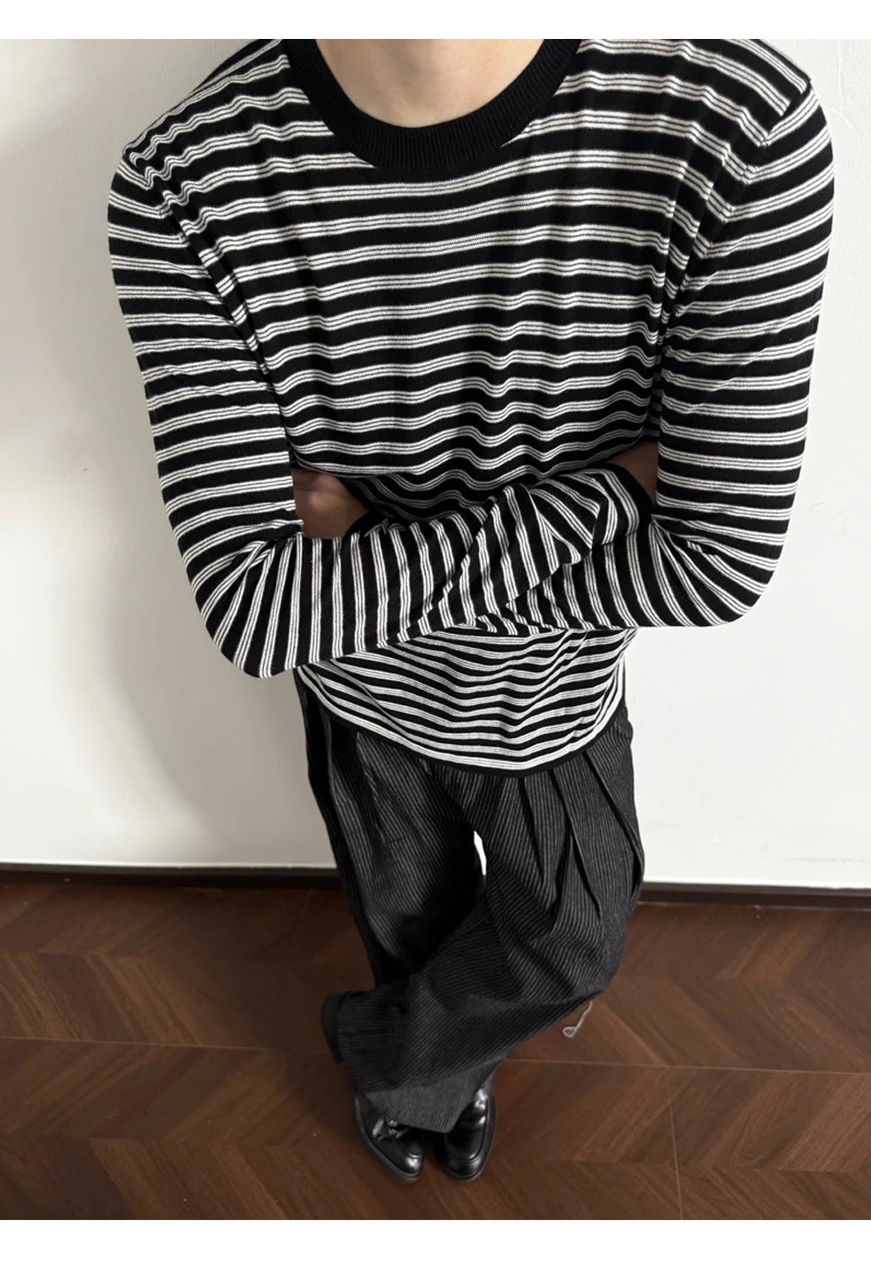 EME Striped Retro Versatile Casual Knitted Sweater