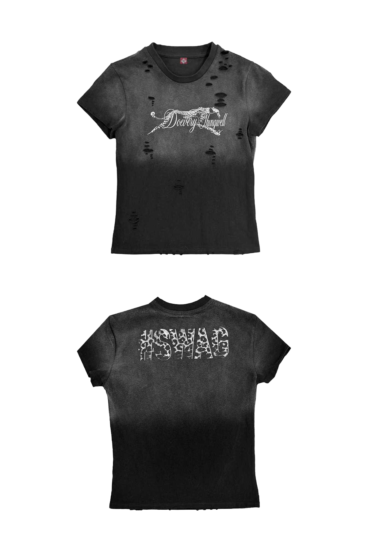 DETW Vintage Damaged Cut Slim Shoulder Tee