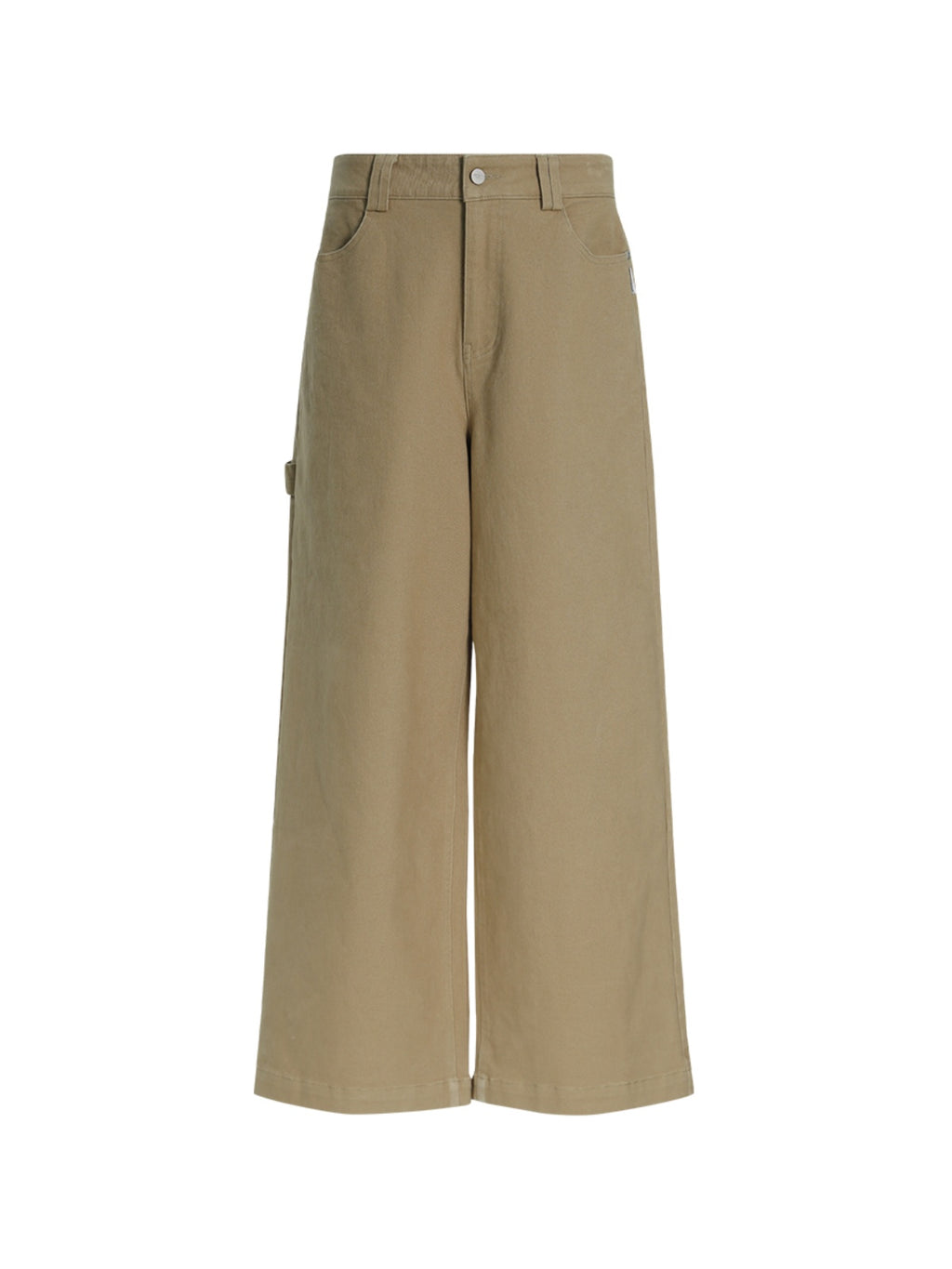 FUNKYFUN Mid-waist Khaki Straight-leg Pants