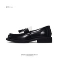 SHENLV STUDIO Color Matching Tassel One-pedal Derby Leather Shoes