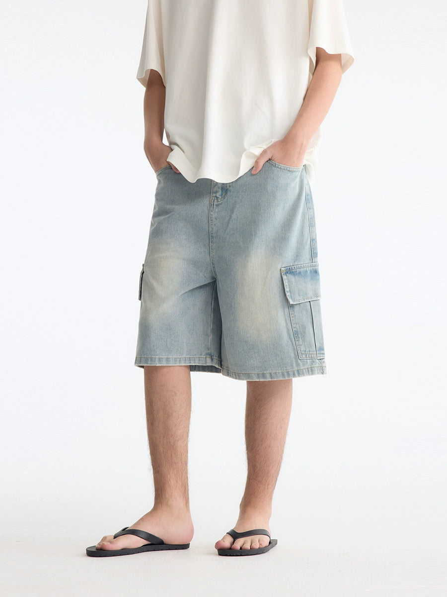 Madeinerror American Wash Loose Wide-Leg Cropped Pants