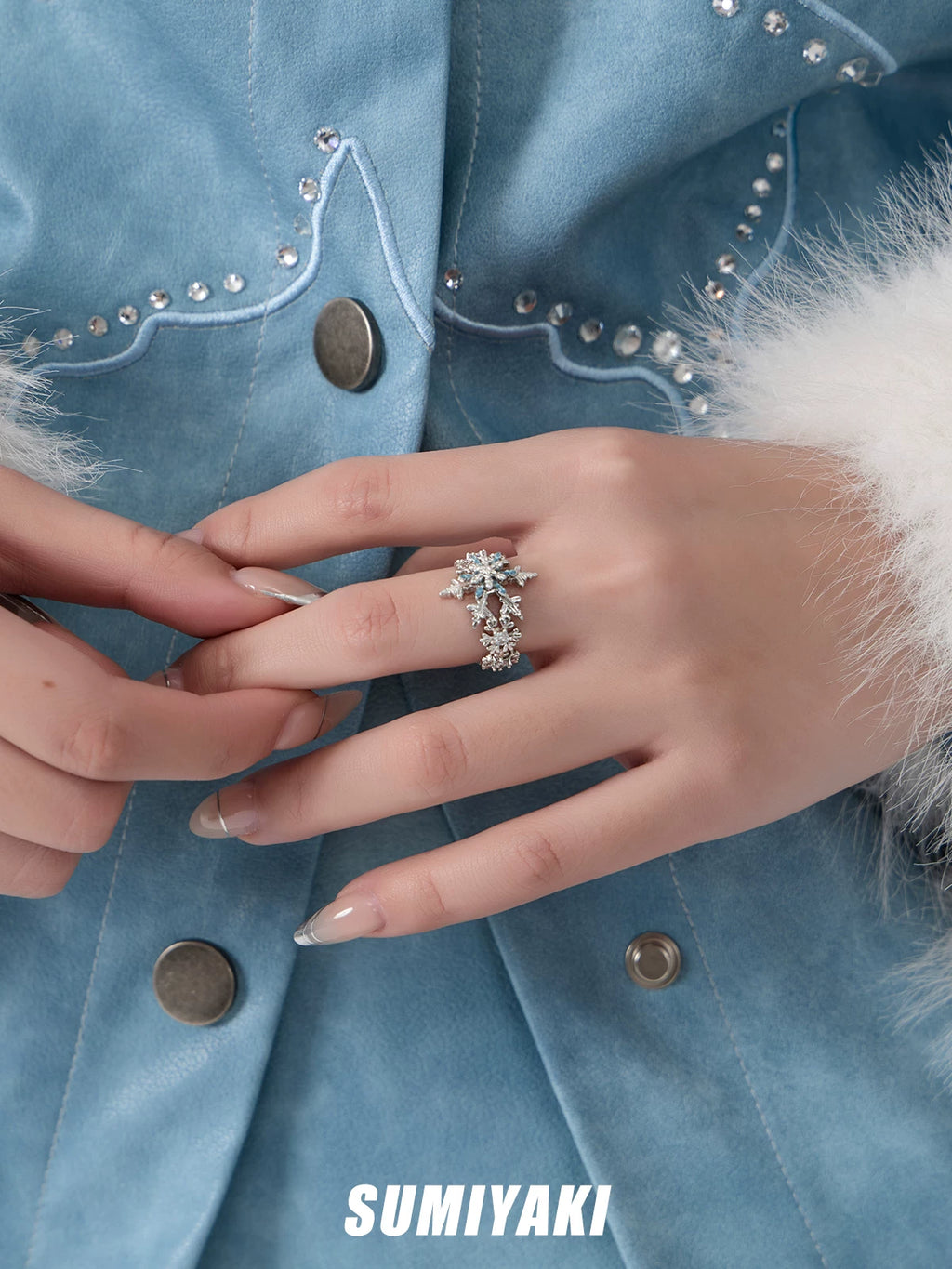 SUMIYAKI Rotating Multi-layer Snowflake Ring