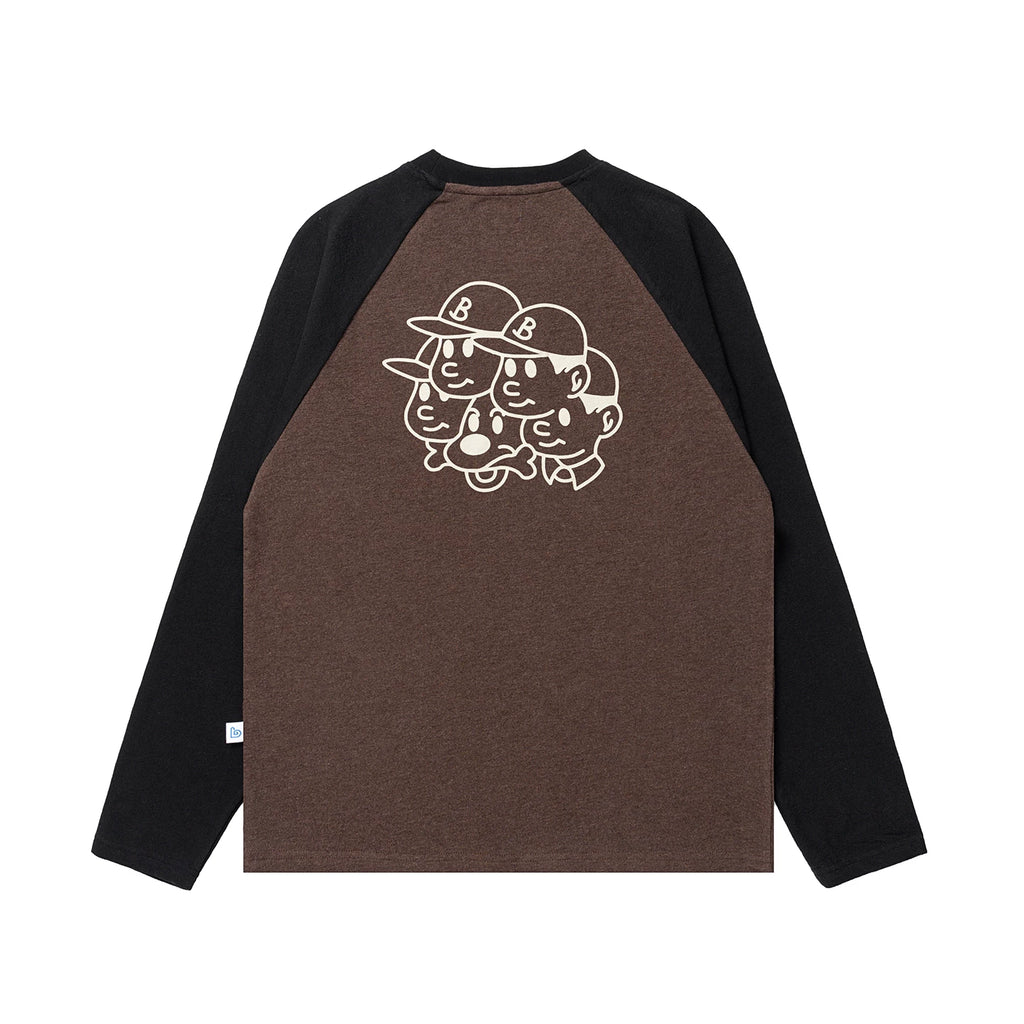 BENT IDEA Color-blocked Raglan Shoulders Loose Long Sleeves