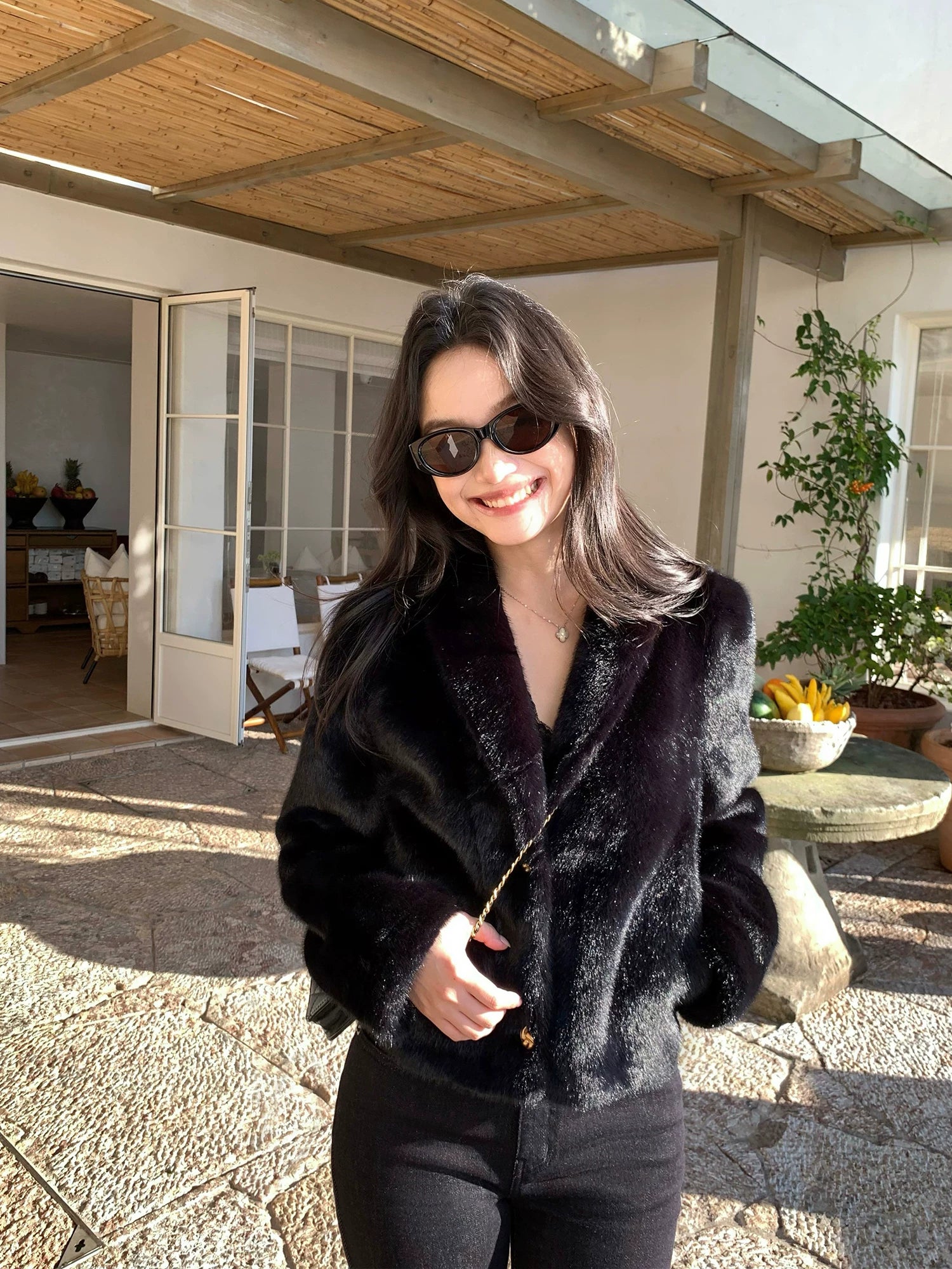 Pusumede Temperament Warm Short Fluffy Jacket