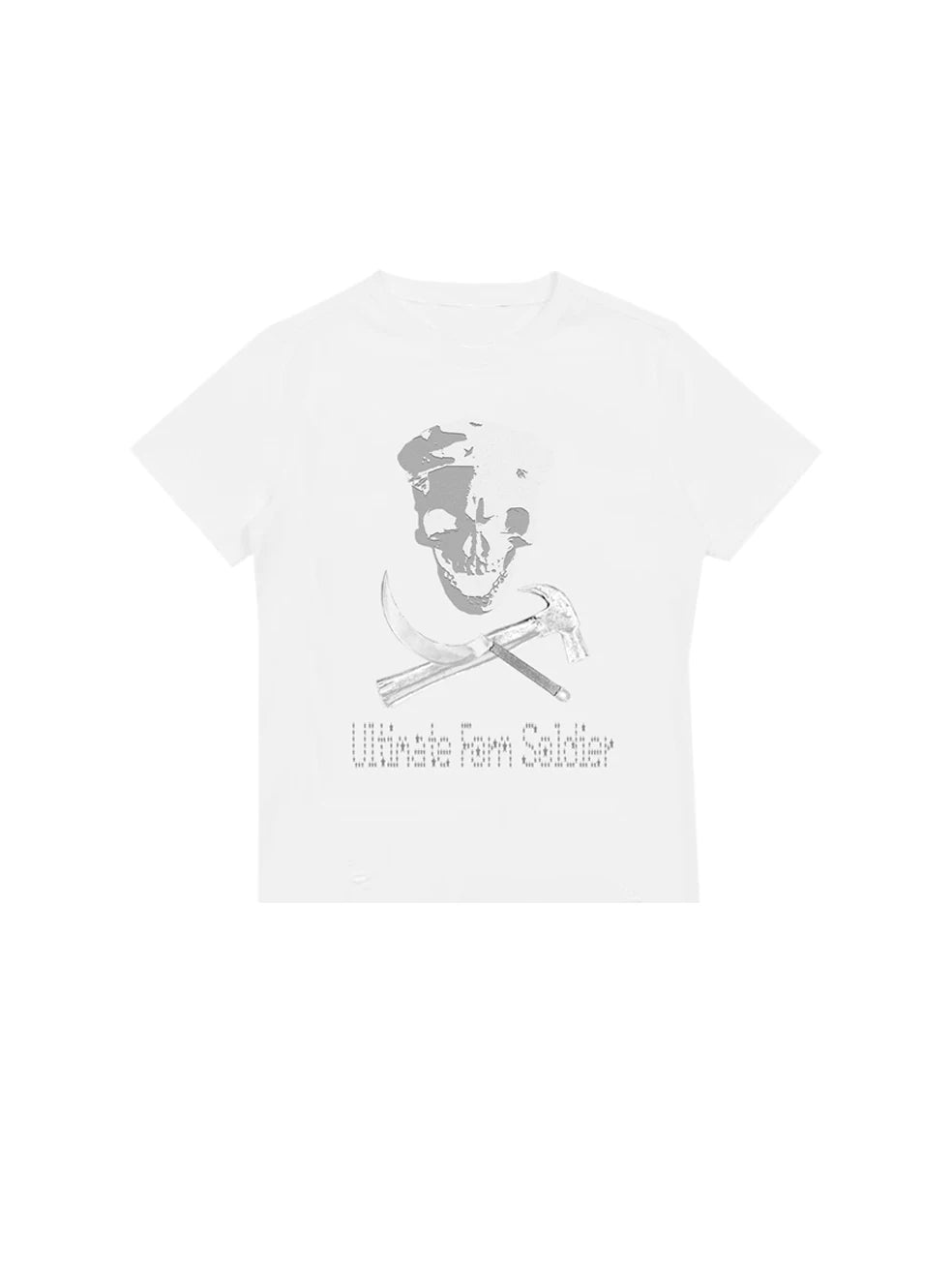 CHAI White Ink Skull Printing Comfortable Slim Tee
