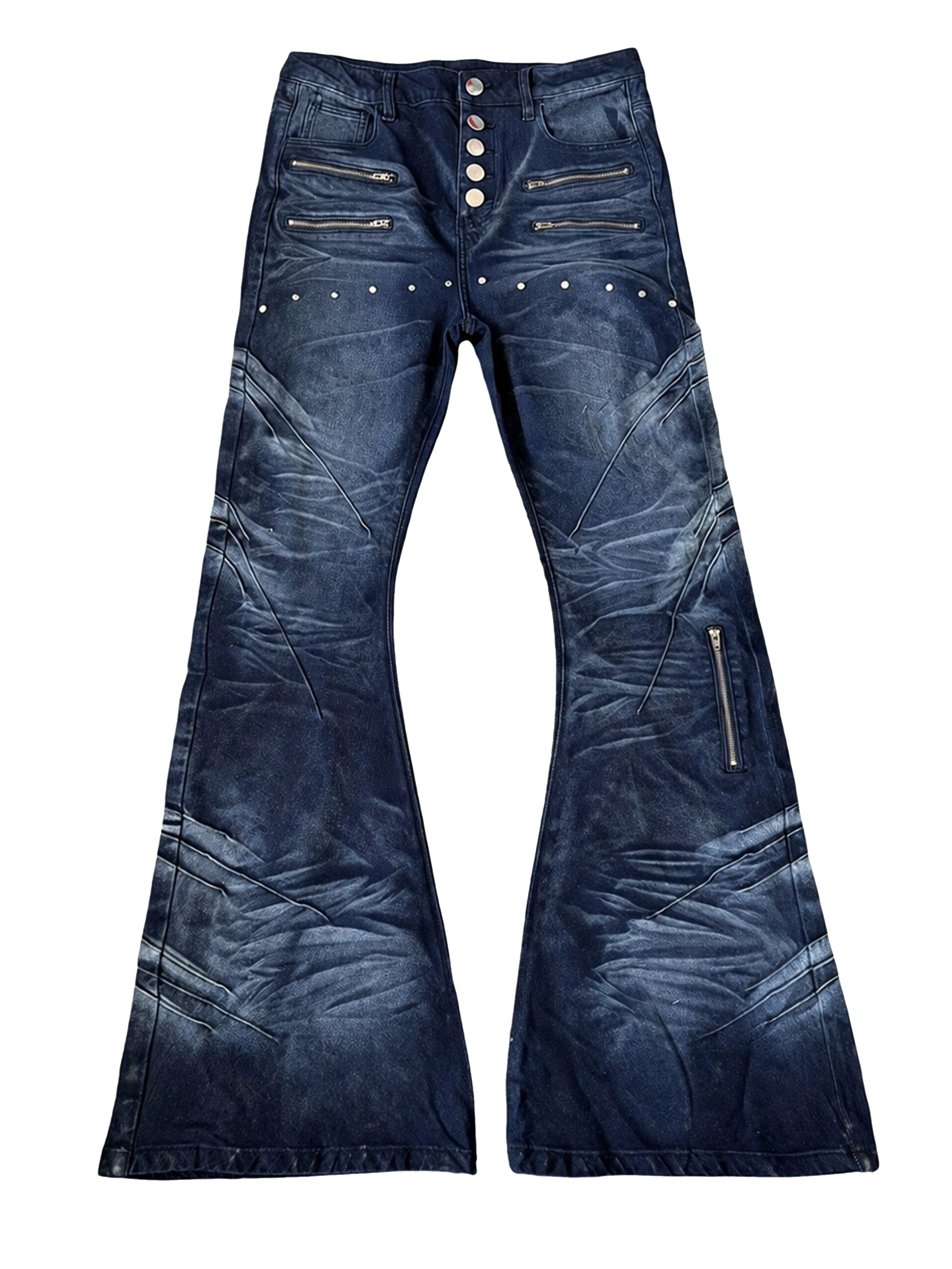 PAIKI Zipper Personality Niche Versatile Jeans