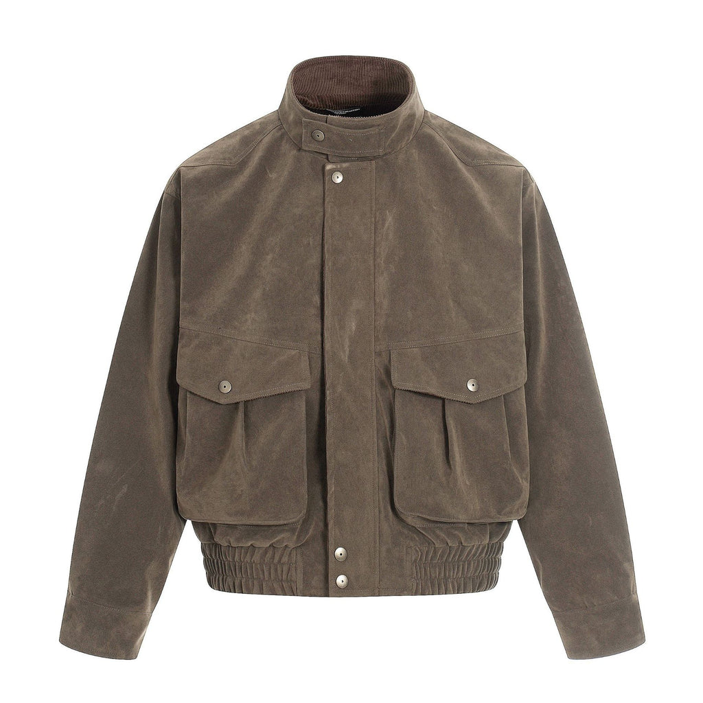 11KN Retro Plush Casual Loose Stand-up Collar Versatile Jacket