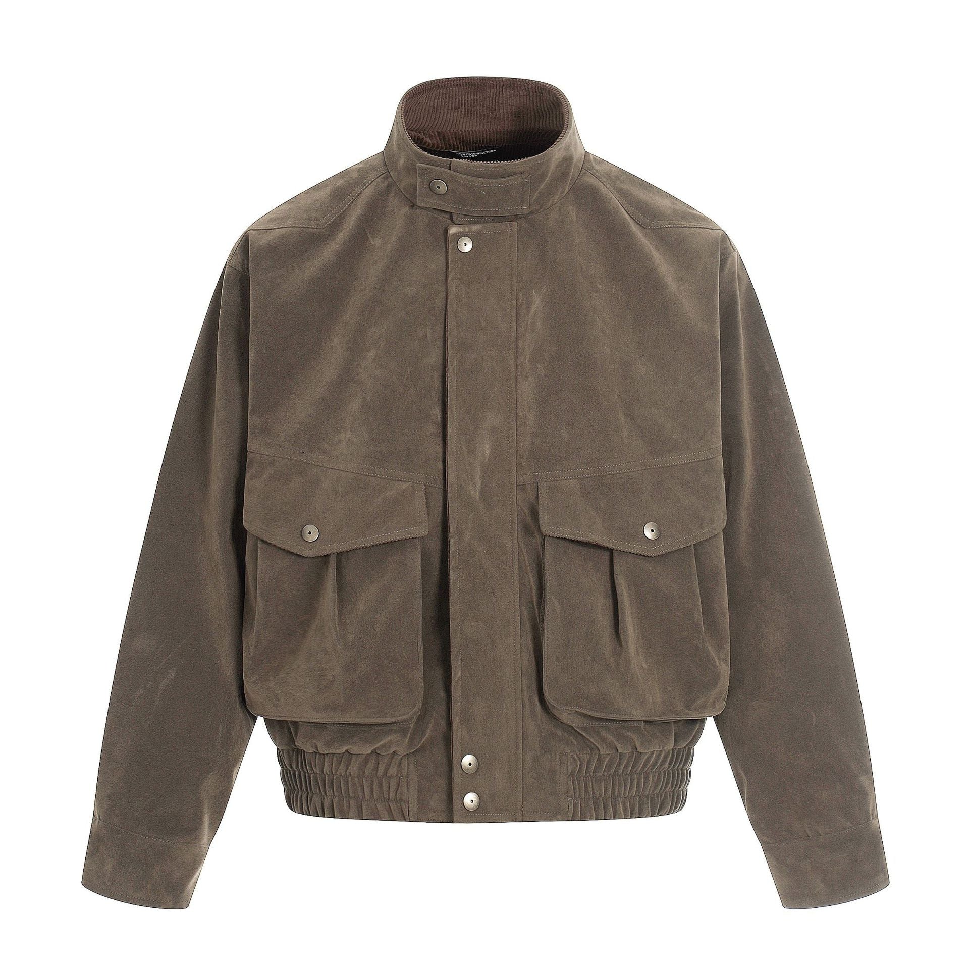 11KN Retro Plush Casual Loose Stand-up Collar Versatile Jacket