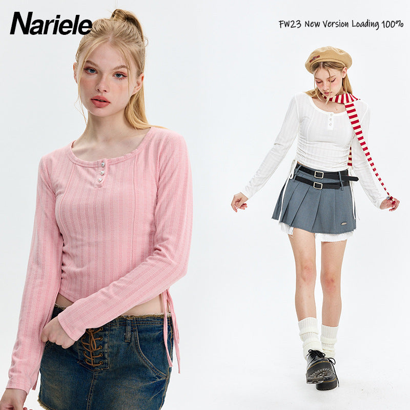 Nariele American U-neck Niche Drawstring Hottie Top