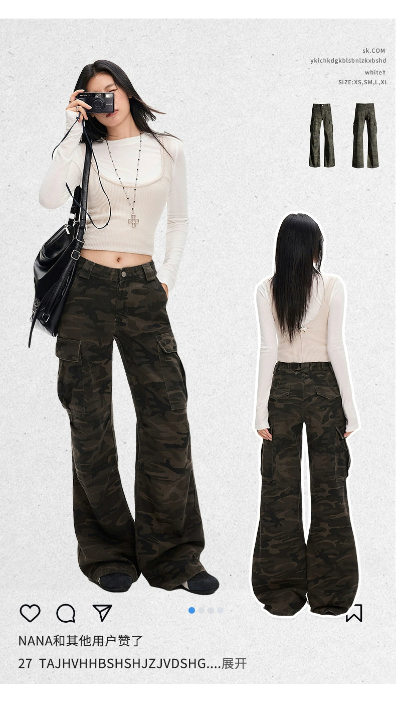KPSR Camouflage Tooling Low-rise Loose Straight-leg Pants
