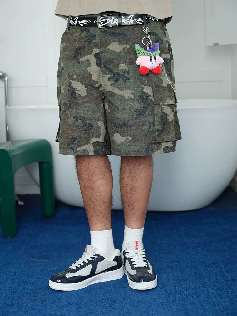 ComicTree Vintage Casual Camo Pocket Tooling Shorts