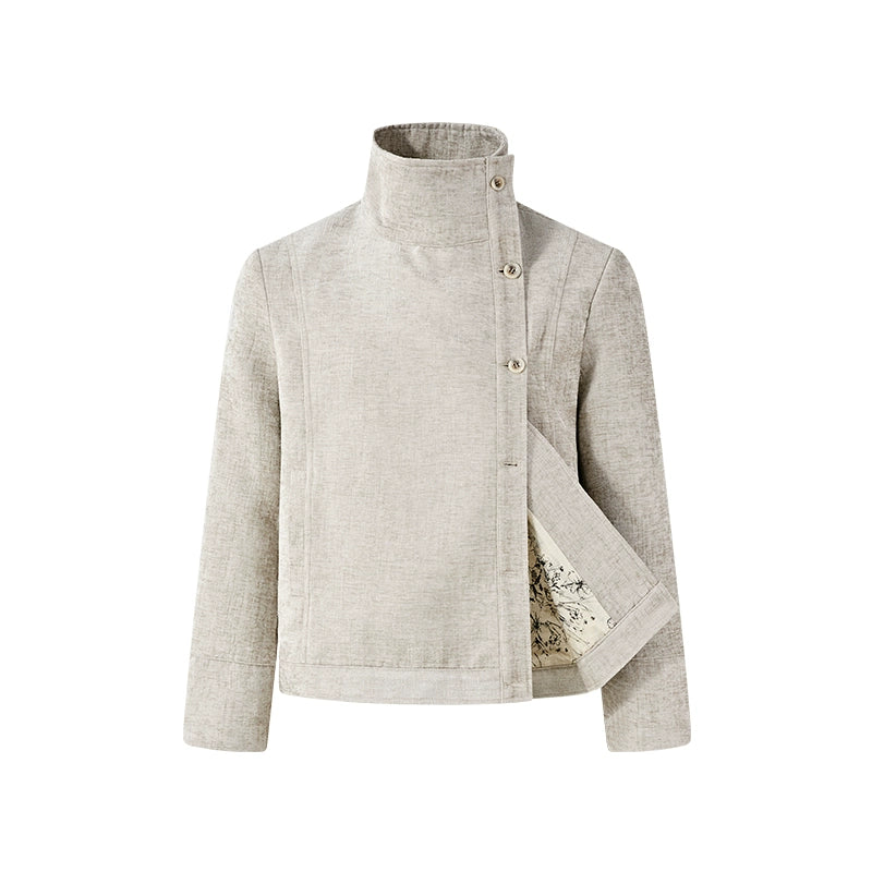 KREATE Irregular Vintage Stand-Up Collar Shoulder Jacket