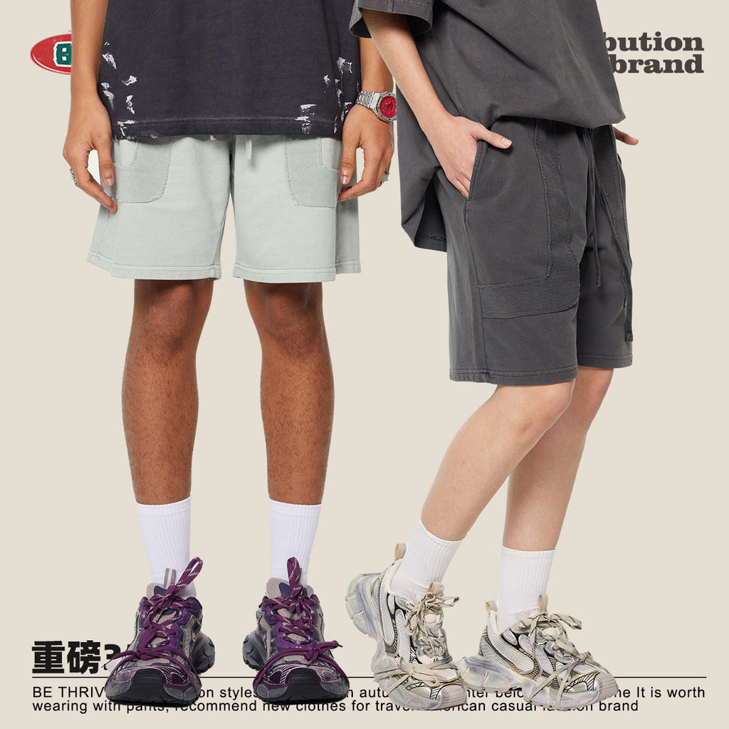 BE heavy washed five-point pants Shorts