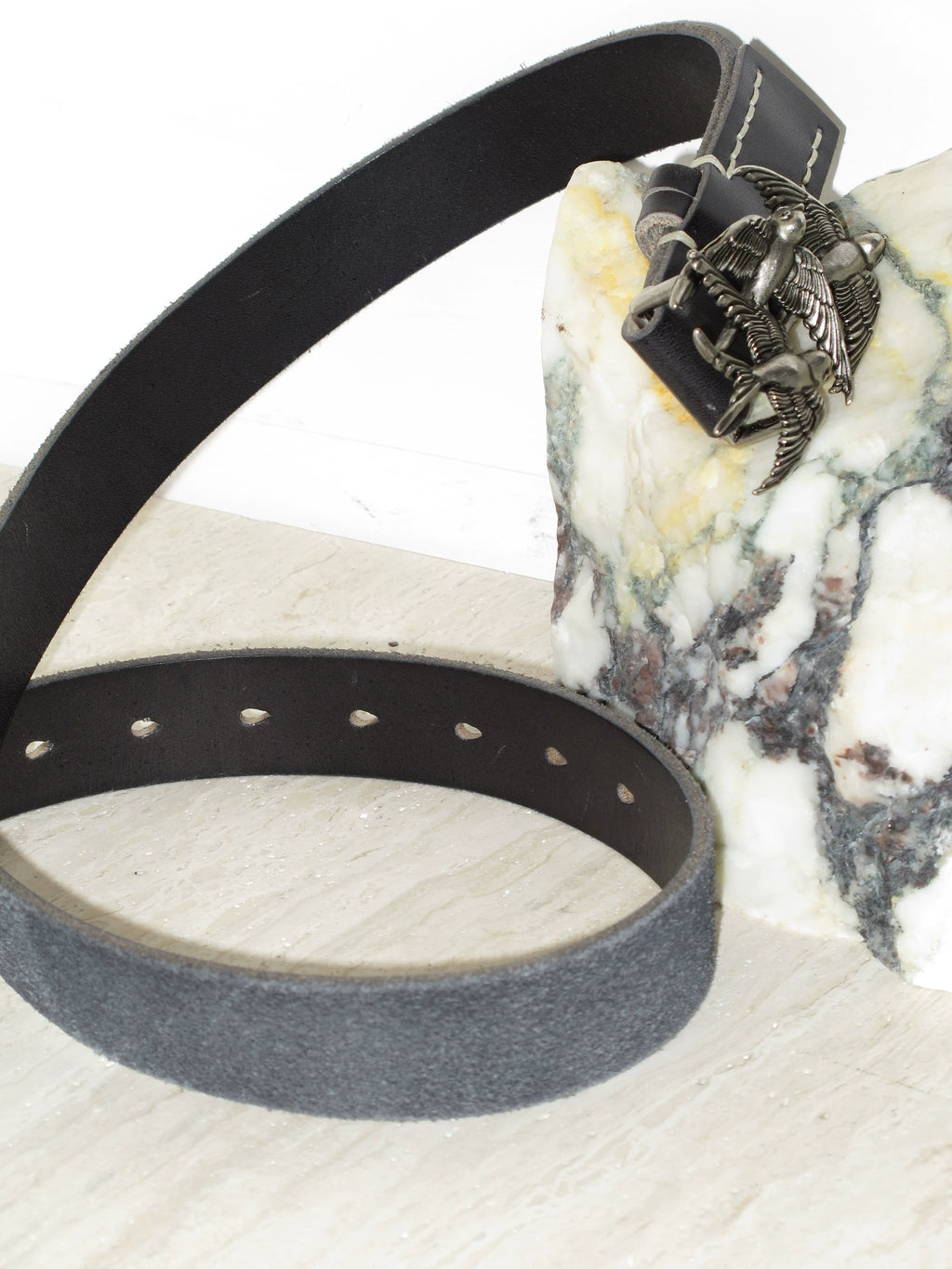 NOT UGLY Three Swallows Do Old Silver Three-dimensional Bump Nail Belt