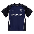 Loopsoon Sports Letter Printing Loose Splicing Contrasting Tee