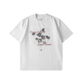 LR Cool Contrasting Color Ink Pattern Flower Tee