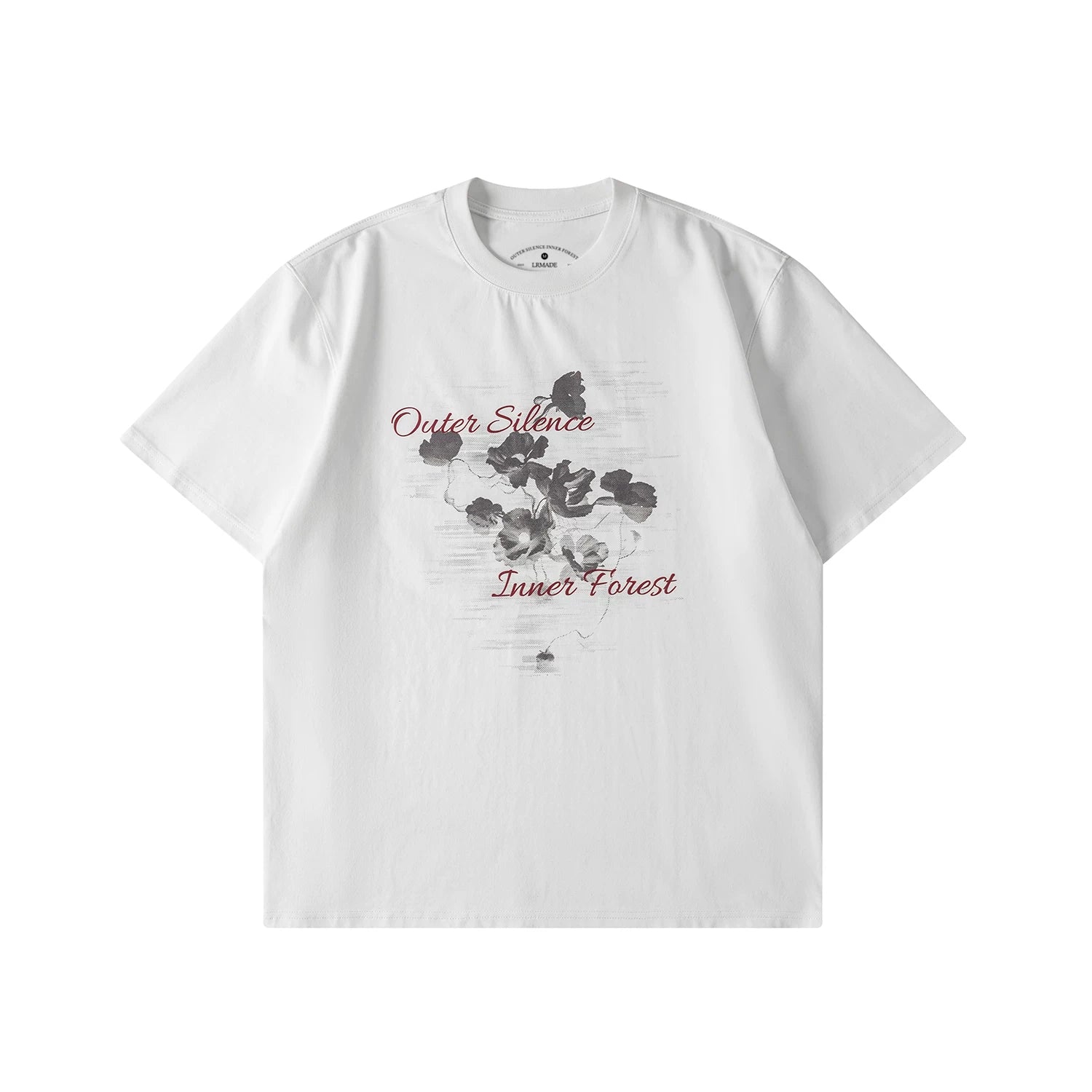 LR Cool Contrasting Color Ink Pattern Flower Tee