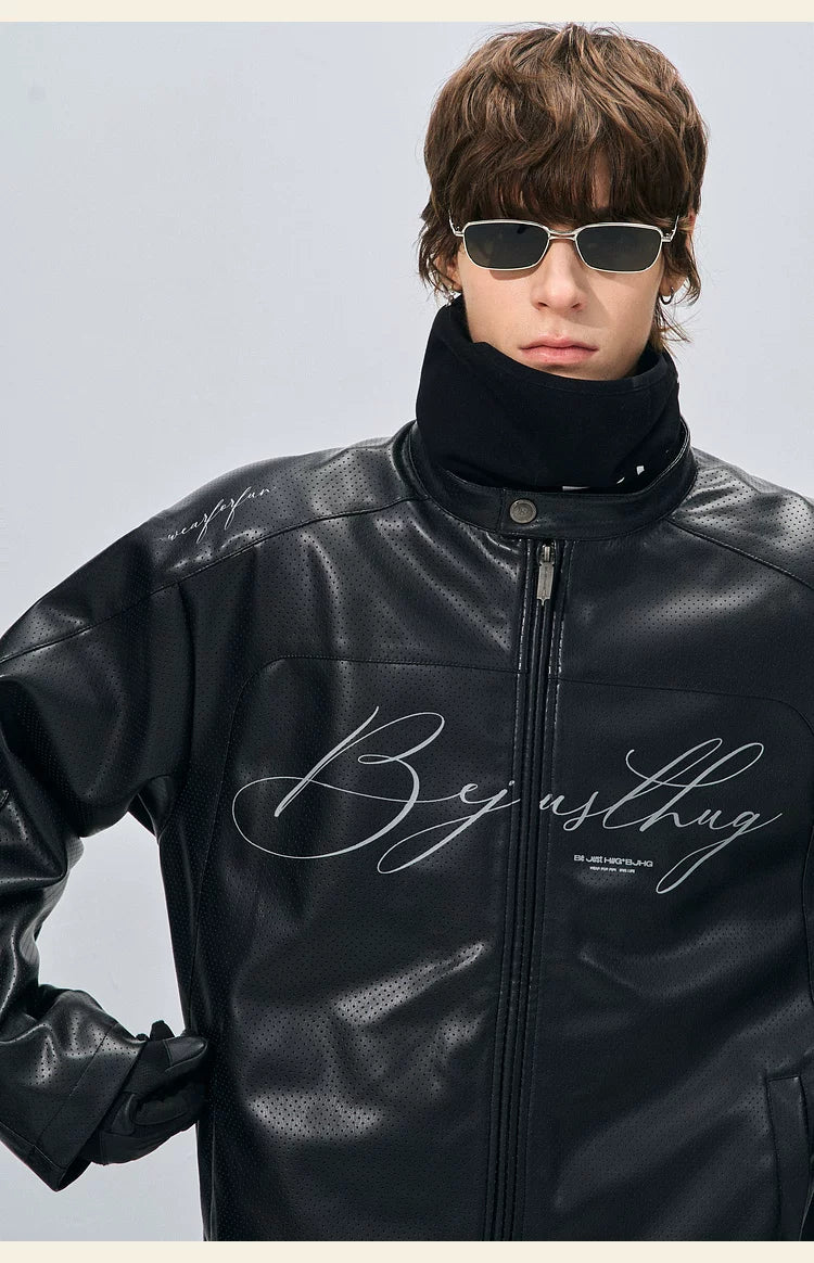 BJHG PU Leather Couple Biker Jacket