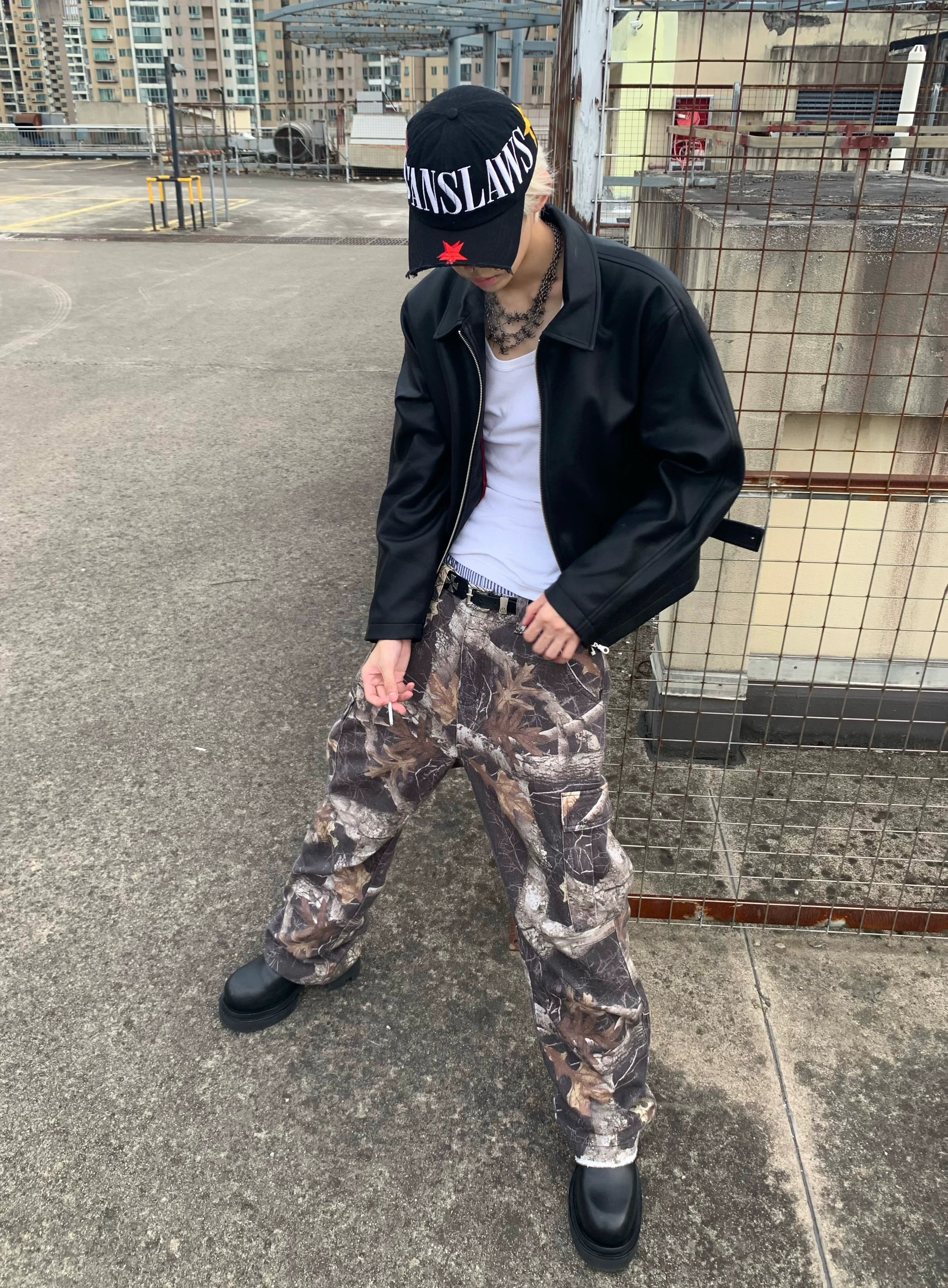 INTENT PU Leather Short Wide Leather Jacket