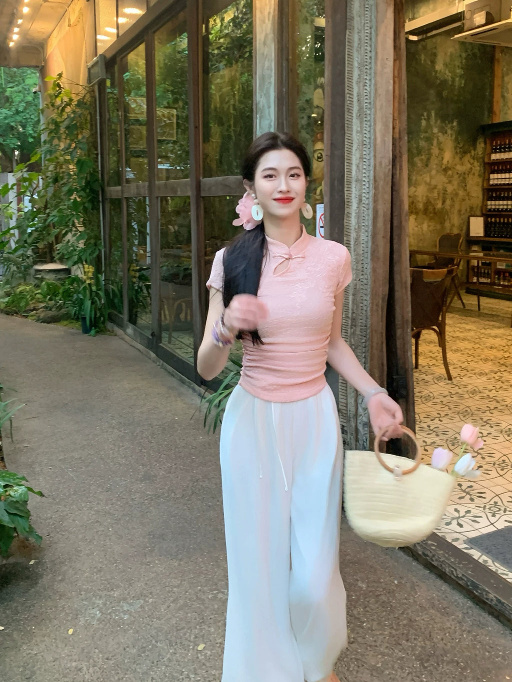 ZIHE New Chinese Straight Versatile Trousers