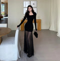 Instunning Mesh Stitching Dress