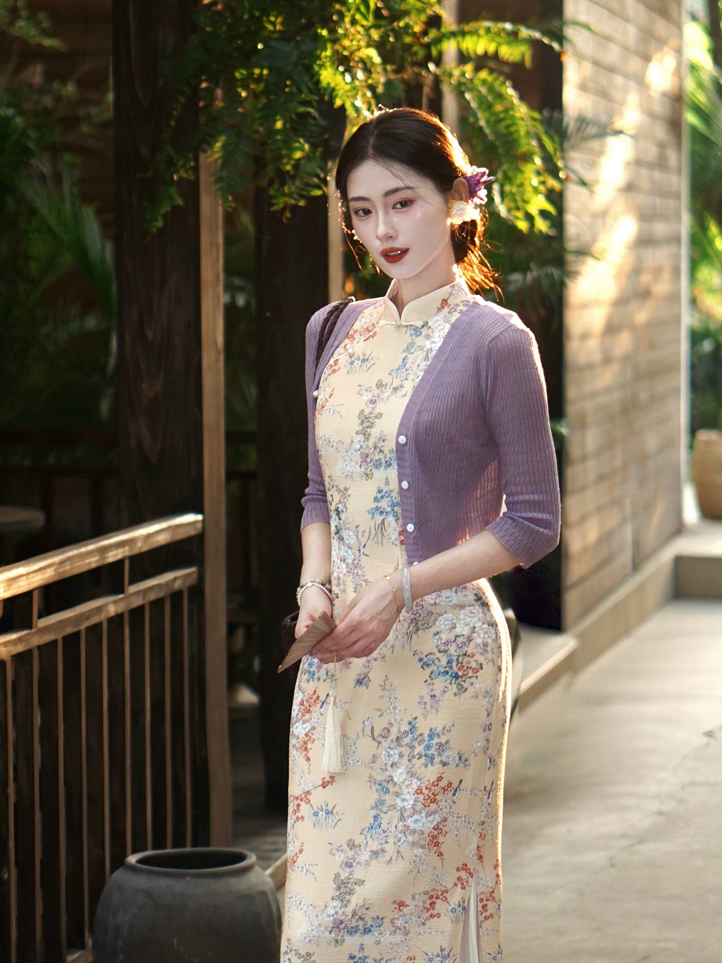 ZIHE Floral Sleeveless Slim-fit Dress