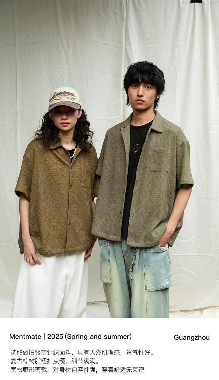 Mentmate Knitted Textured Short Sleeve Shirt