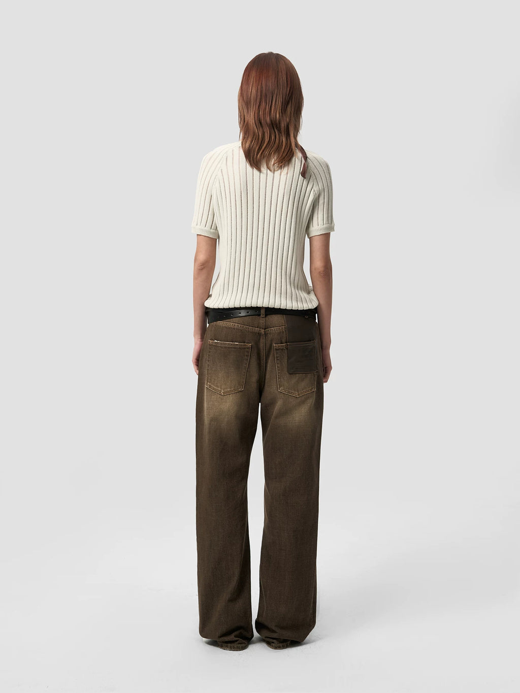 Slight Vogue Vintage Back Waist Pocket Leather Jeans