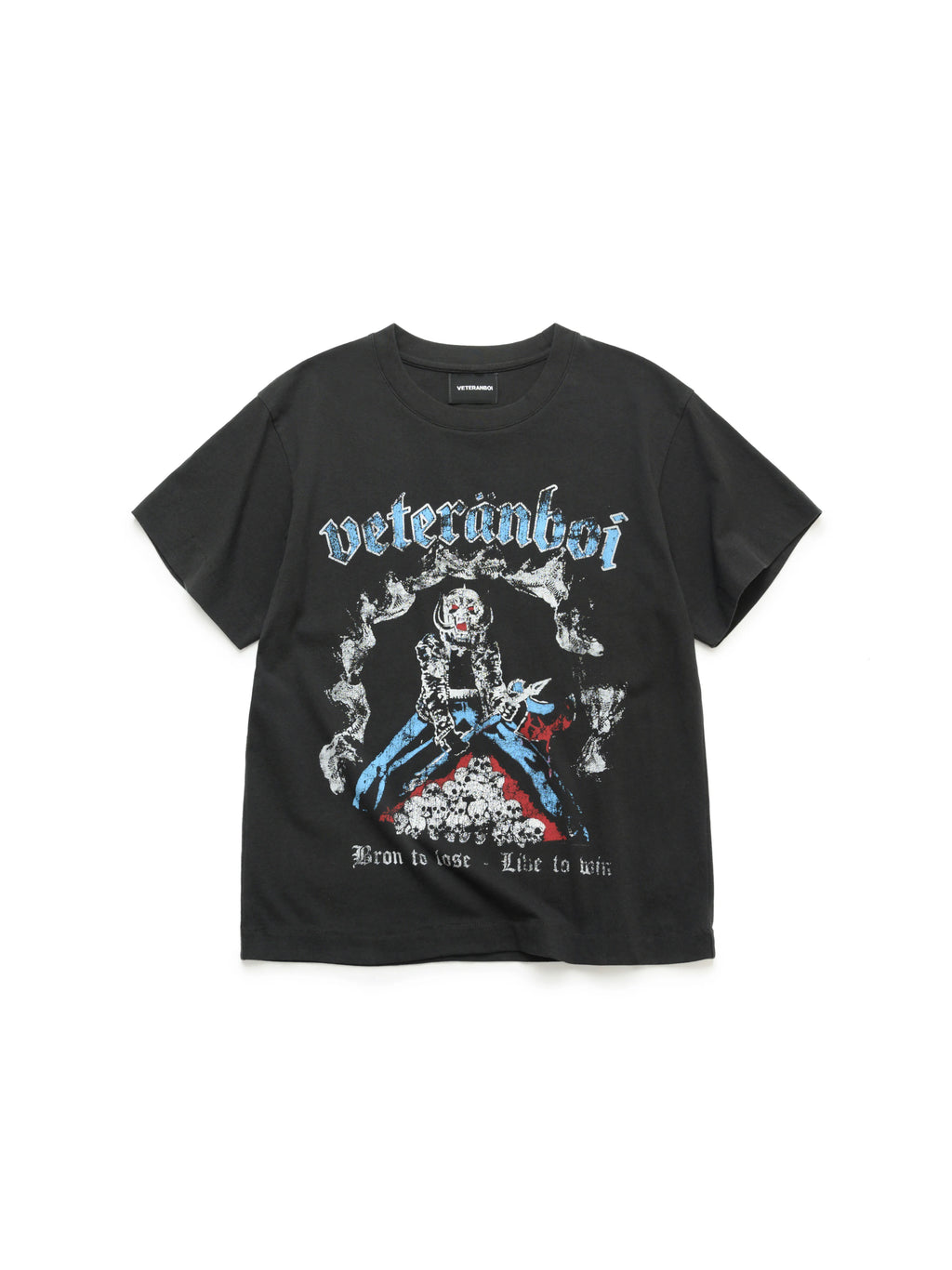 VETERANBOI Retro Motorcycle Head Print Loose Tee