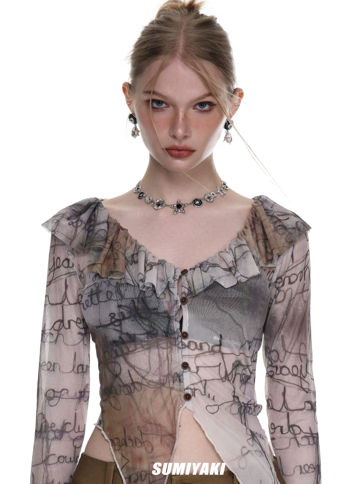 SUMIYAKI Vintage Star Button Clavicle Chain