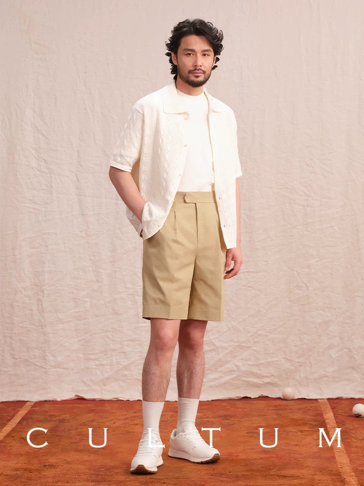 CULTUM Vintage High Waist Double-pleated Shorts