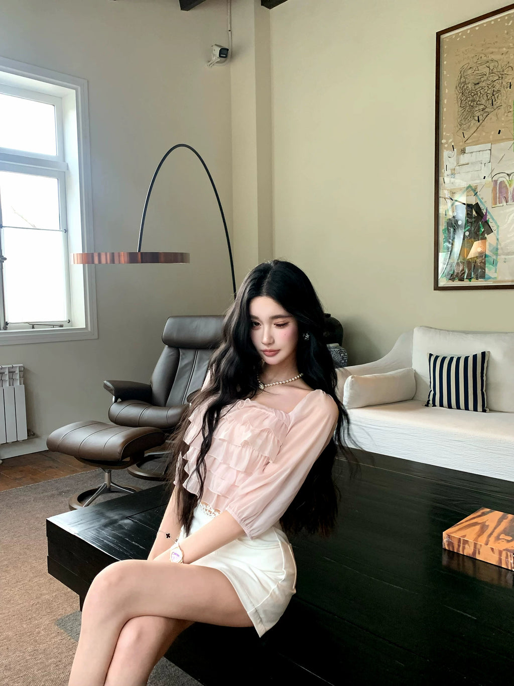 Barb Chill A Pleated Chiffon Top