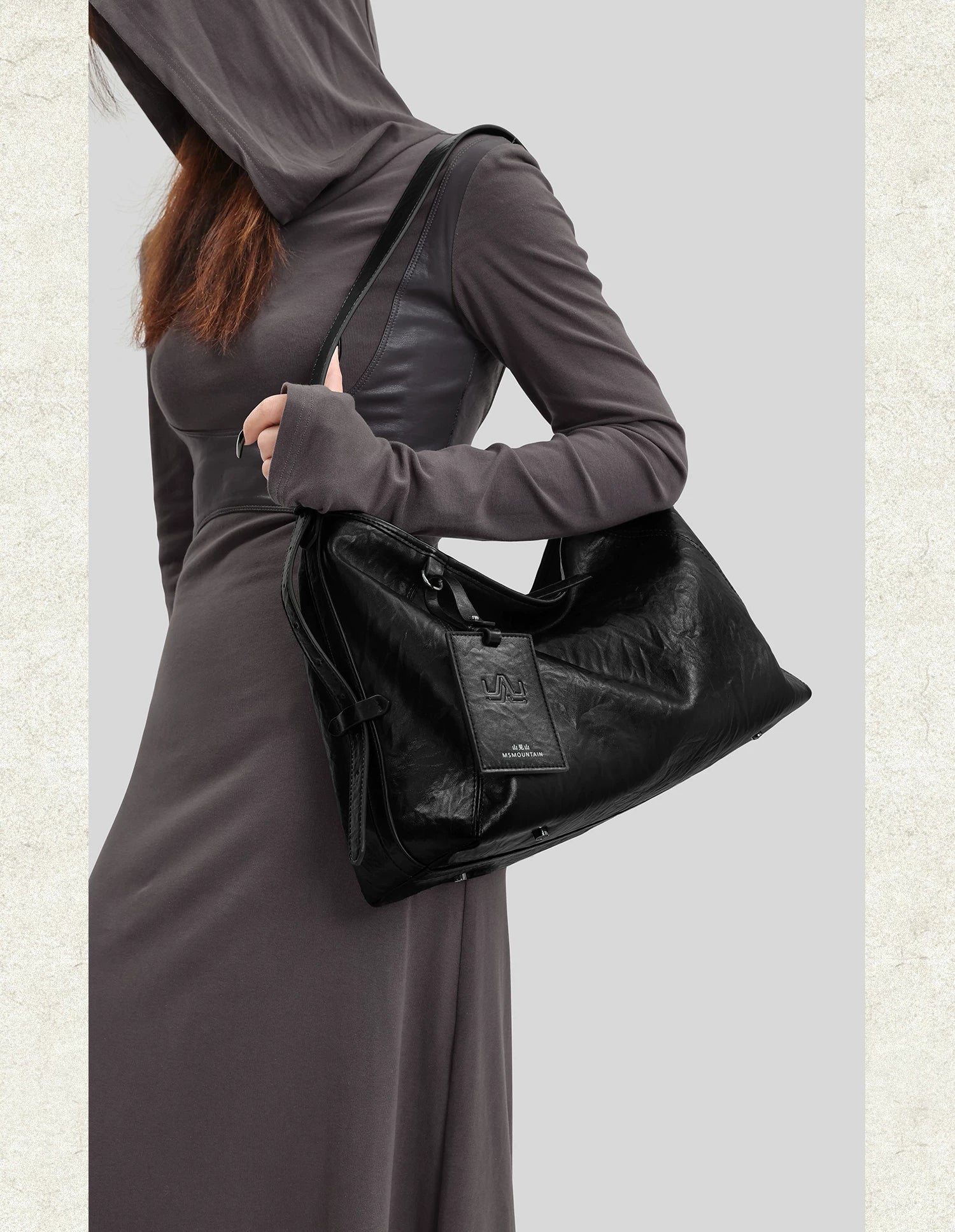 Msmountain Leather Large Capacity Messenger Bag
