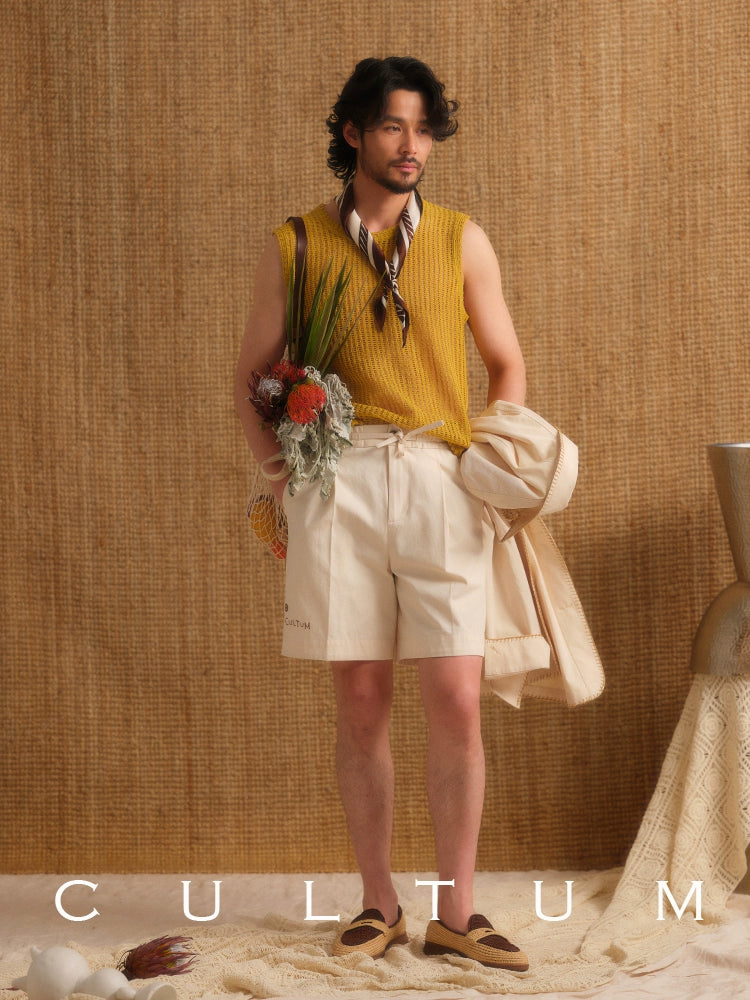 CULTUM Embroidered Single-pleated Shorts