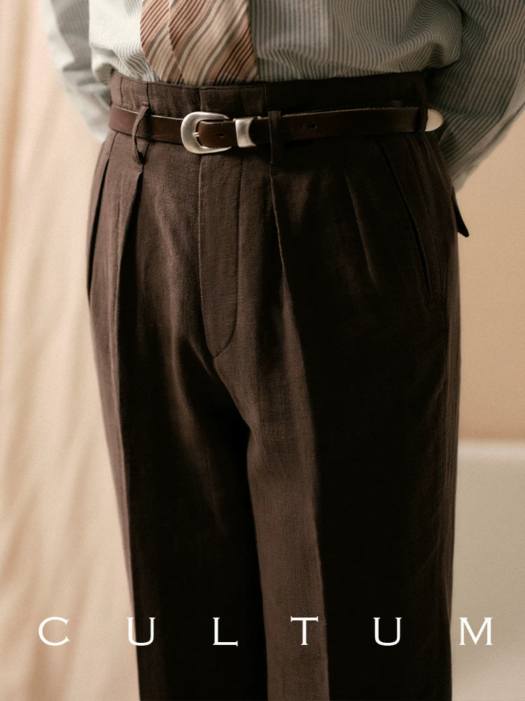 CULTUM Vintage High Waist Casual Light Suit Pants