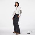 GU Denim Pleated High-waisted Loose Trousers