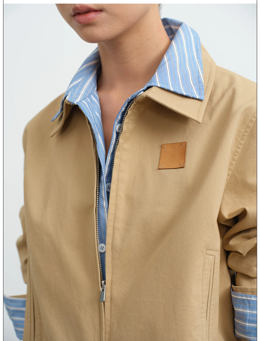 LINY LIBERTY Fake Two-piece Lapel Loose Short Coat