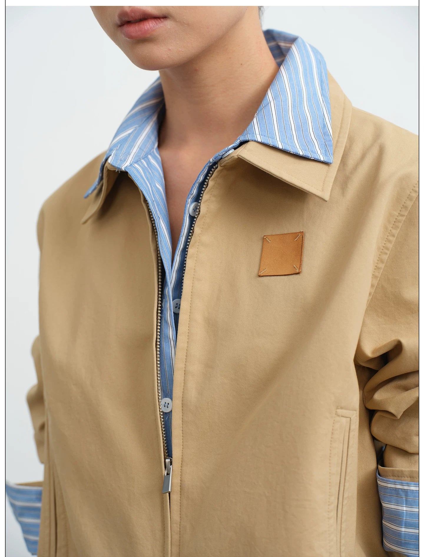 LINY LIBERTY Fake Two-piece Lapel Loose Short Coat