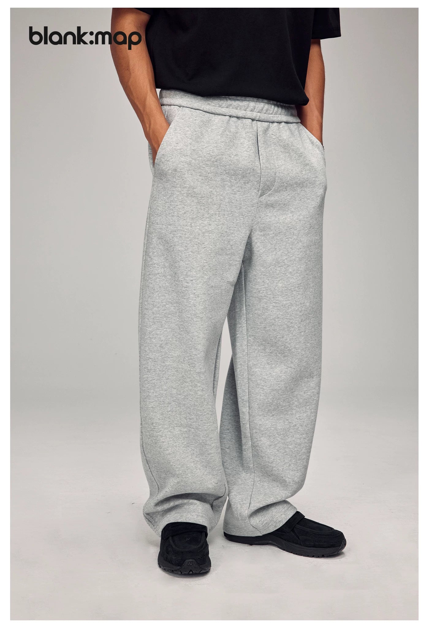 Blank: Map Casual Loose Drape Straight Sweatpants