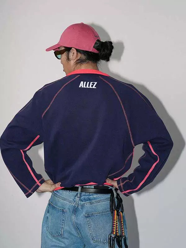 O3PARK Casual Shoulder Retro Sports Tee