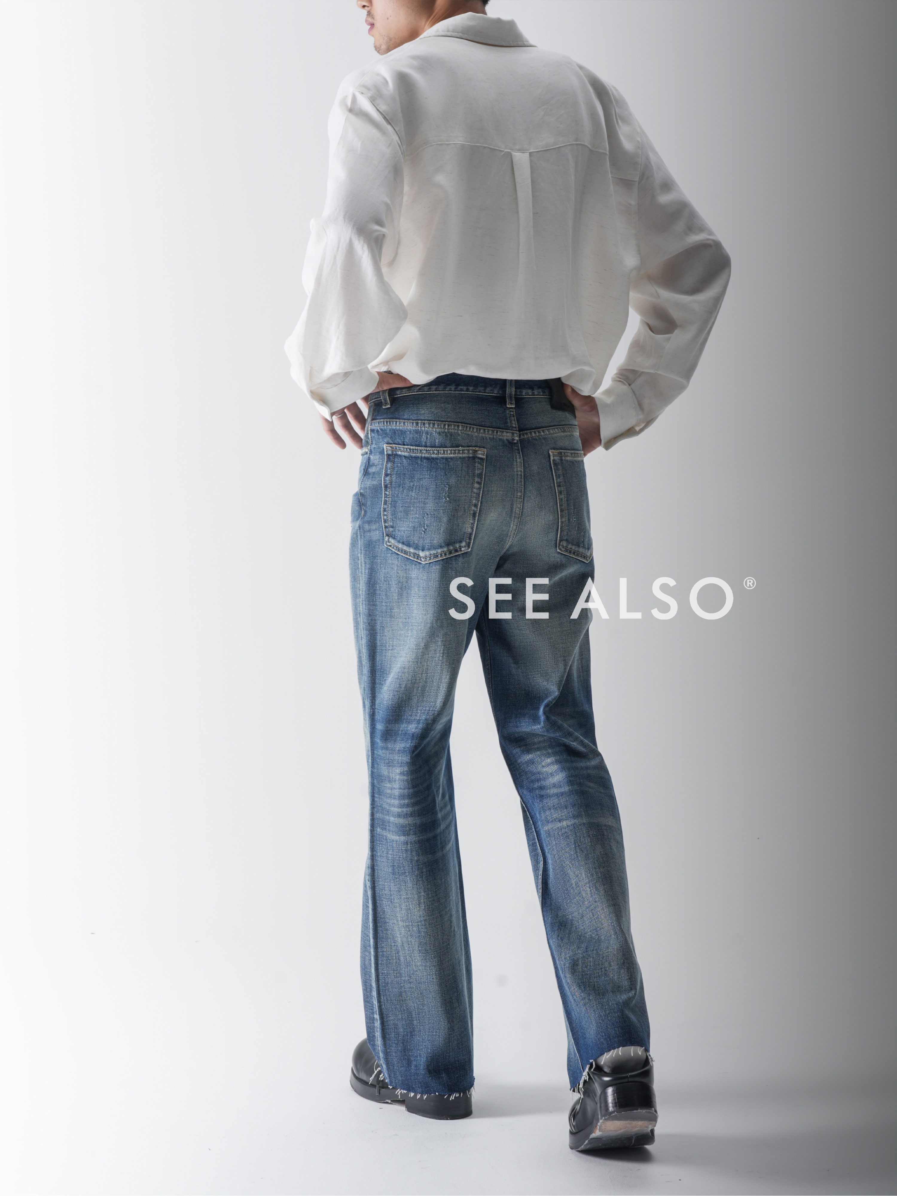 SEE ALSO Long-staple Cotton Horse Hip Leather Brand Foot Fringed Jeans