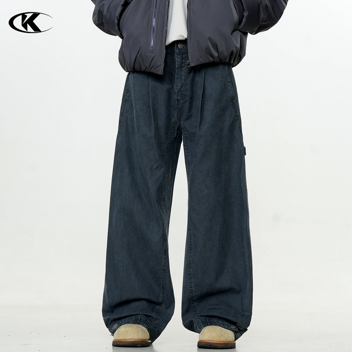 11KN versatile loose scimitar wide-leg Pants