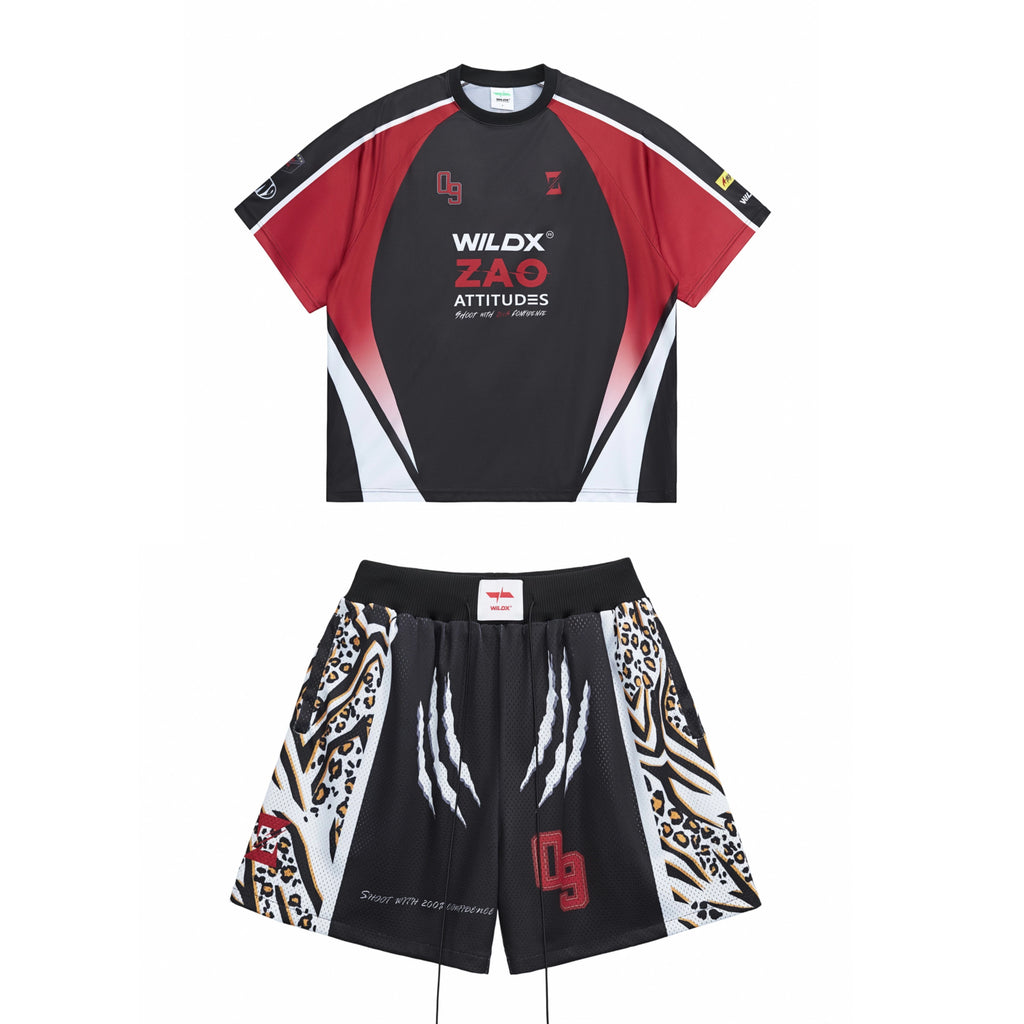 WildX Leopard Print Quick-drying Sports Basketball Tee