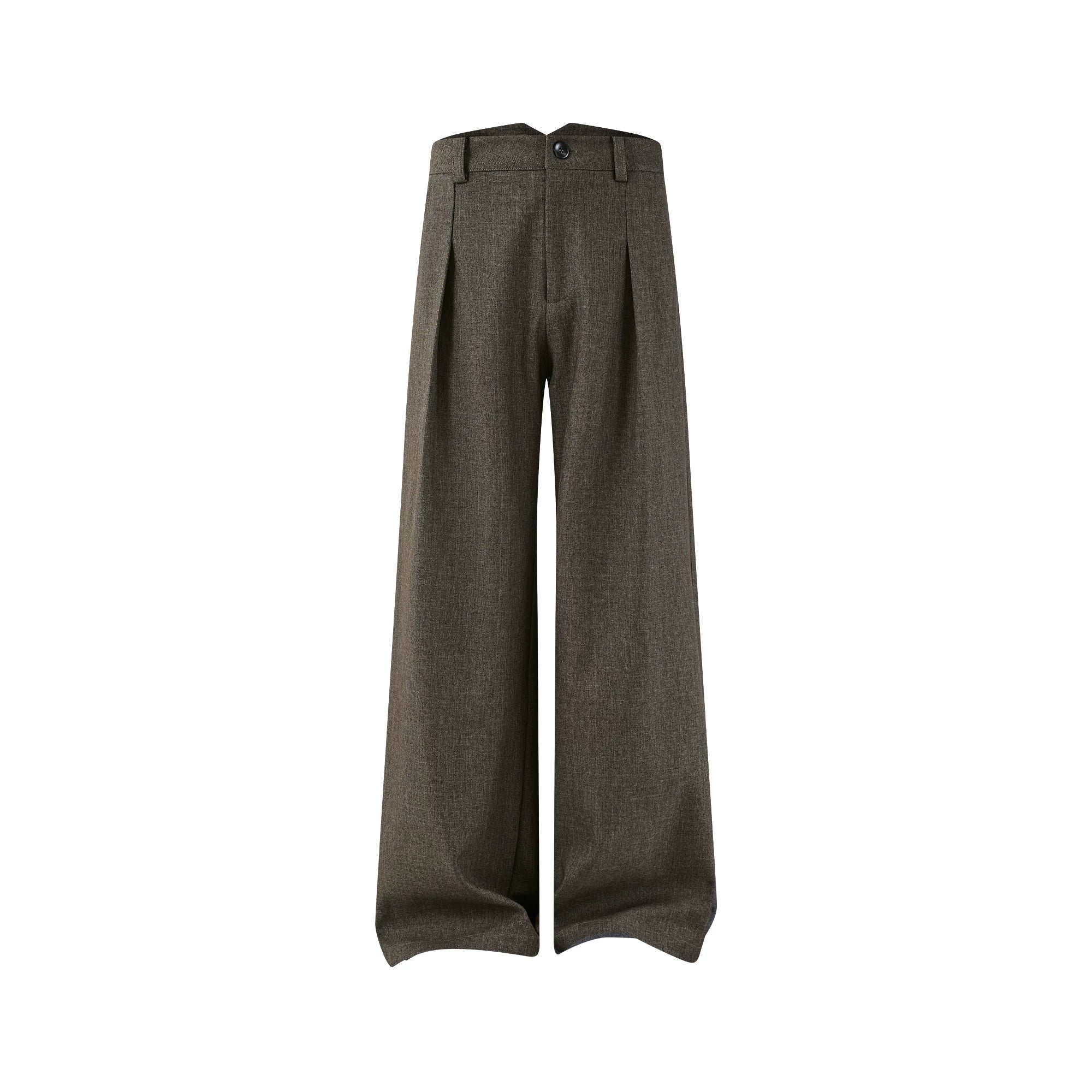 KREATE Wool Thousand Bird Grid Dark Pattern Pleated A-word Trousers