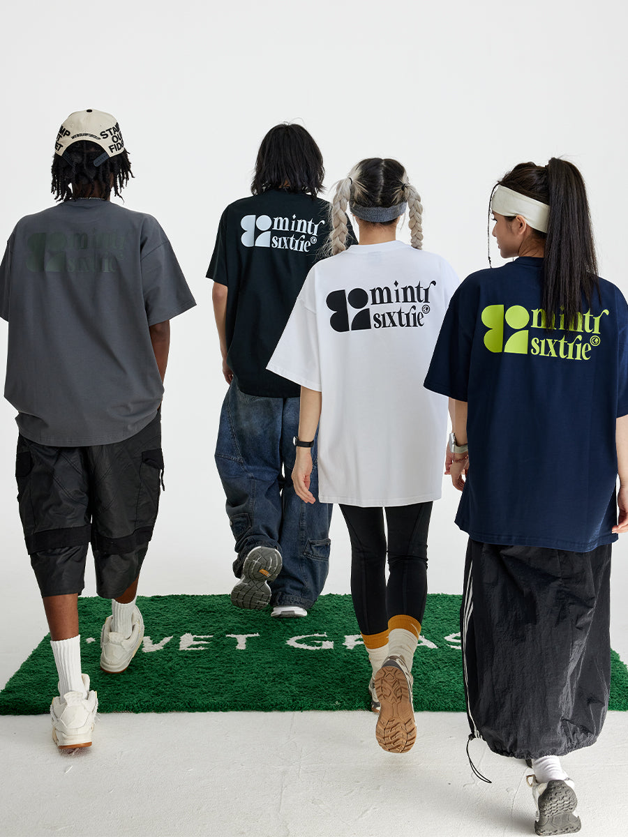 The 76th human NMK symbol graphic letters 260g pure cotton Tee