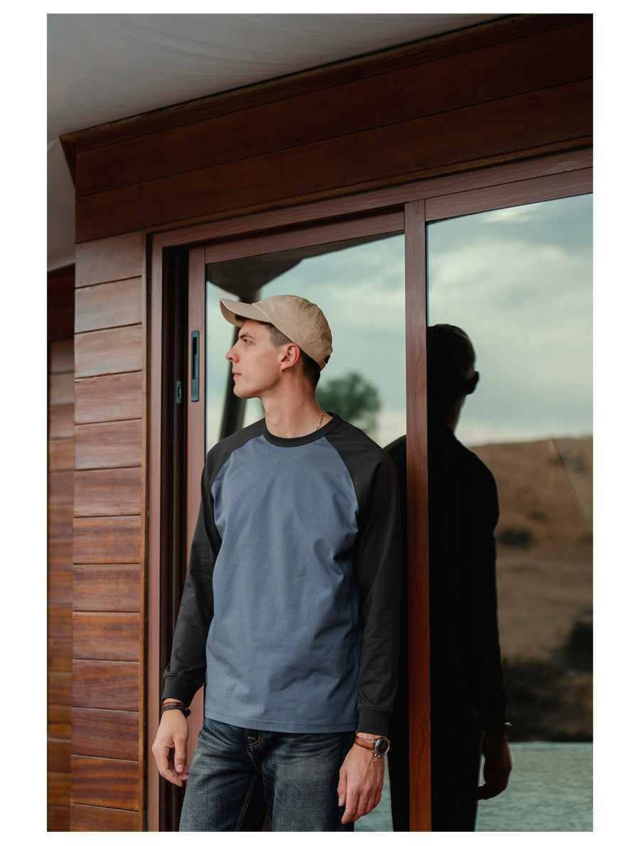 Simwood Contrast Crew Neck Shoulder Sleeves